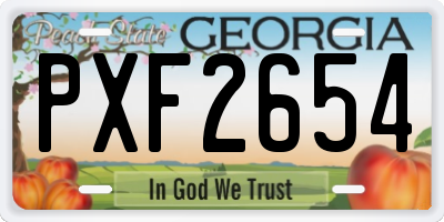 GA license plate PXF2654