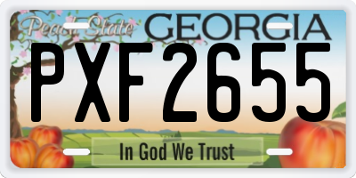 GA license plate PXF2655