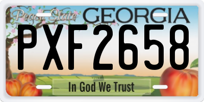 GA license plate PXF2658