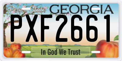 GA license plate PXF2661