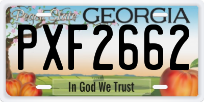 GA license plate PXF2662