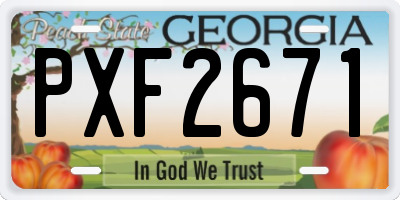 GA license plate PXF2671