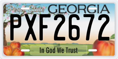 GA license plate PXF2672