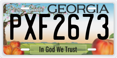 GA license plate PXF2673