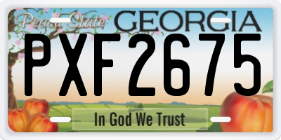 GA license plate PXF2675