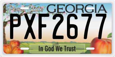 GA license plate PXF2677