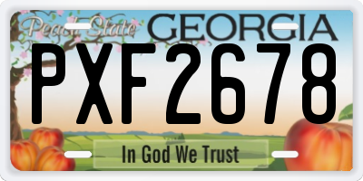 GA license plate PXF2678