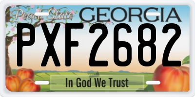 GA license plate PXF2682