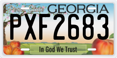 GA license plate PXF2683