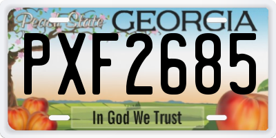GA license plate PXF2685
