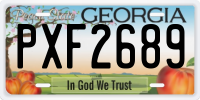 GA license plate PXF2689