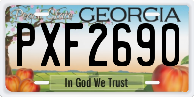 GA license plate PXF2690