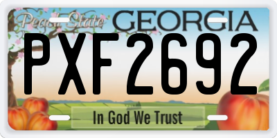 GA license plate PXF2692
