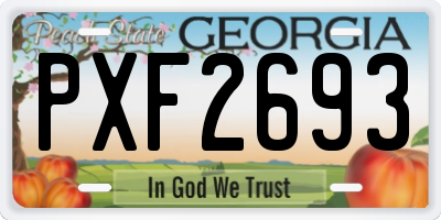 GA license plate PXF2693