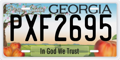 GA license plate PXF2695