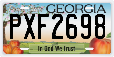 GA license plate PXF2698