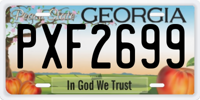 GA license plate PXF2699