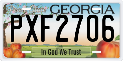 GA license plate PXF2706