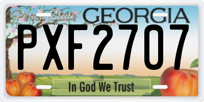 GA license plate PXF2707