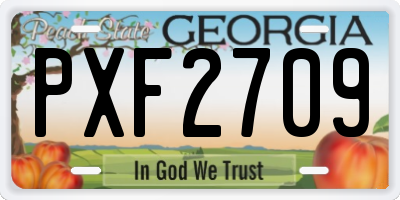GA license plate PXF2709