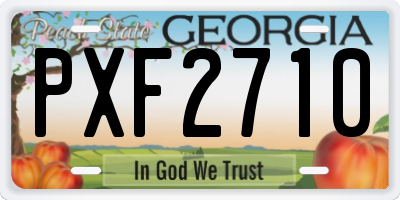 GA license plate PXF2710