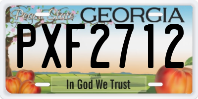 GA license plate PXF2712