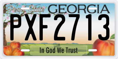 GA license plate PXF2713