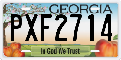 GA license plate PXF2714