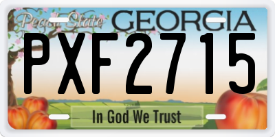 GA license plate PXF2715