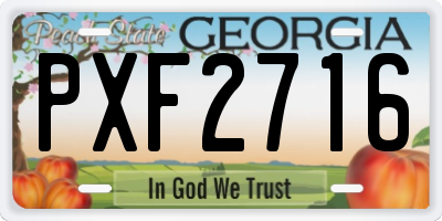 GA license plate PXF2716