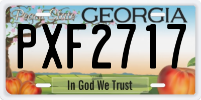 GA license plate PXF2717