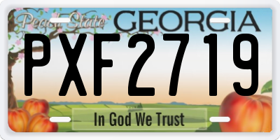 GA license plate PXF2719