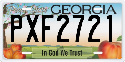 GA license plate PXF2721