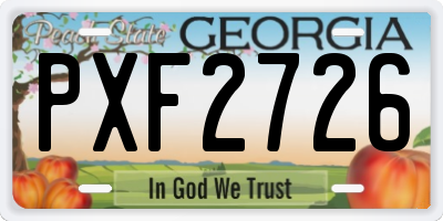 GA license plate PXF2726