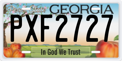 GA license plate PXF2727