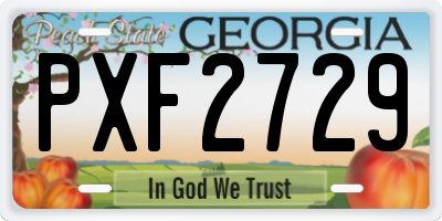 GA license plate PXF2729
