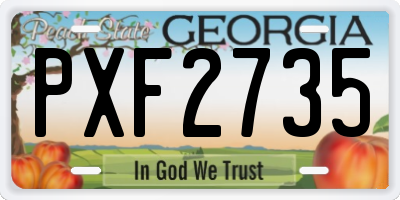 GA license plate PXF2735