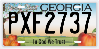 GA license plate PXF2737