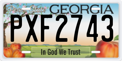 GA license plate PXF2743