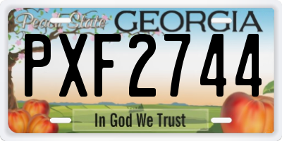 GA license plate PXF2744