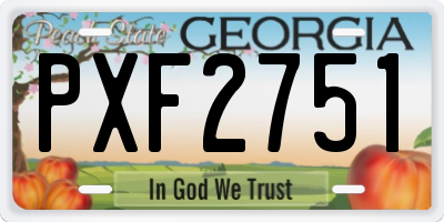 GA license plate PXF2751