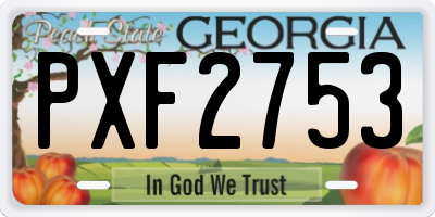 GA license plate PXF2753