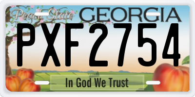 GA license plate PXF2754
