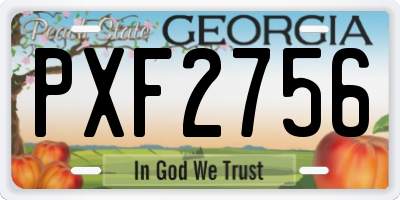 GA license plate PXF2756
