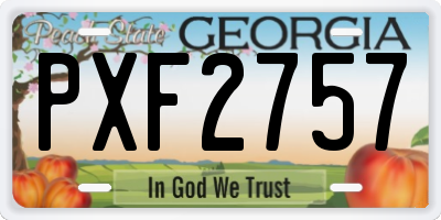 GA license plate PXF2757