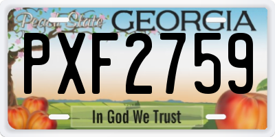GA license plate PXF2759