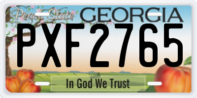 GA license plate PXF2765