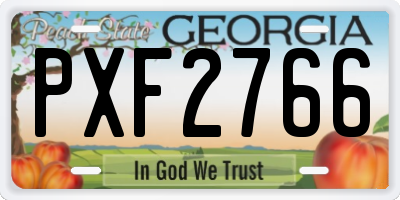 GA license plate PXF2766