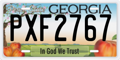GA license plate PXF2767