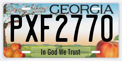 GA license plate PXF2770